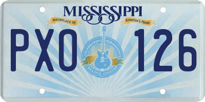MS license plate PXO126