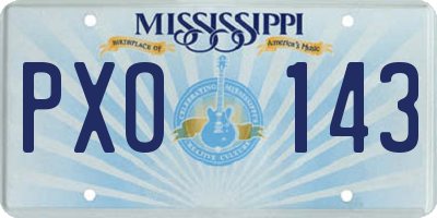 MS license plate PXO143