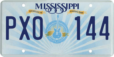 MS license plate PXO144