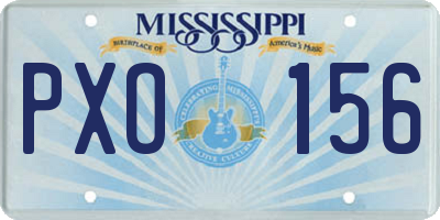 MS license plate PXO156