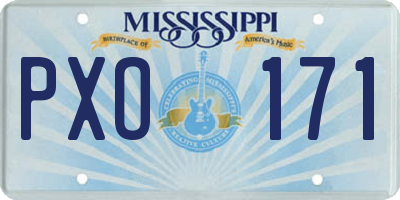 MS license plate PXO171