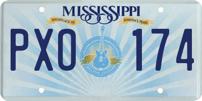 MS license plate PXO174