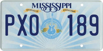 MS license plate PXO189