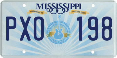 MS license plate PXO198