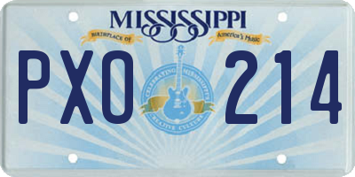 MS license plate PXO214
