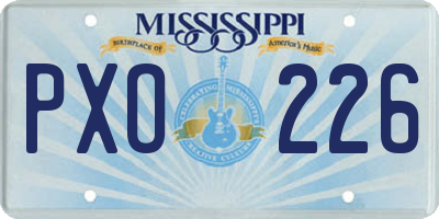 MS license plate PXO226