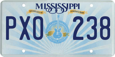 MS license plate PXO238