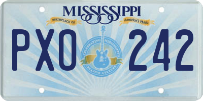 MS license plate PXO242