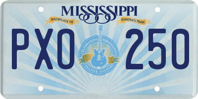 MS license plate PXO250