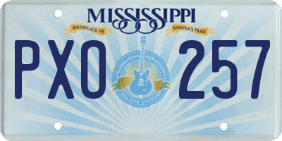 MS license plate PXO257