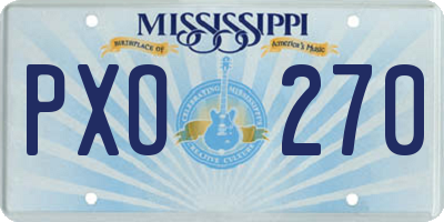 MS license plate PXO270