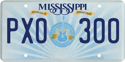 MS license plate PXO300