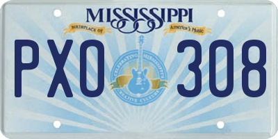 MS license plate PXO308