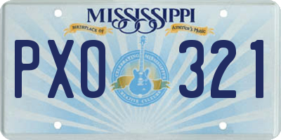 MS license plate PXO321