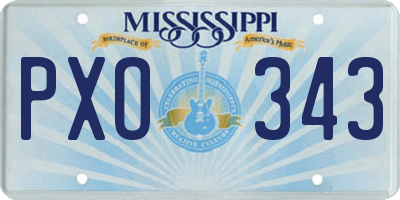 MS license plate PXO343