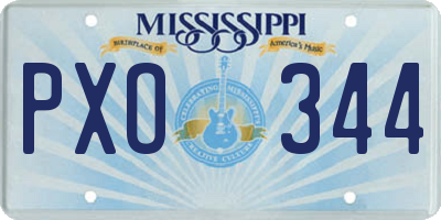 MS license plate PXO344