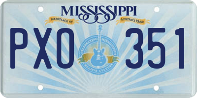 MS license plate PXO351