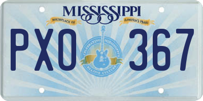 MS license plate PXO367
