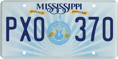 MS license plate PXO370