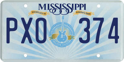 MS license plate PXO374
