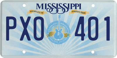 MS license plate PXO401