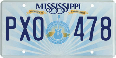 MS license plate PXO478