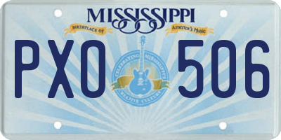 MS license plate PXO506