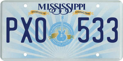 MS license plate PXO533