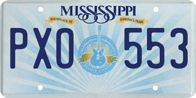 MS license plate PXO553