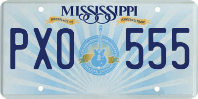 MS license plate PXO555