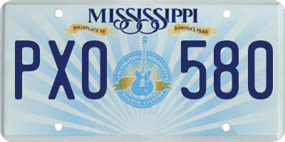 MS license plate PXO580