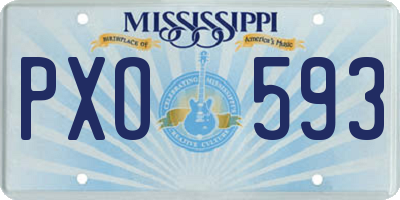 MS license plate PXO593