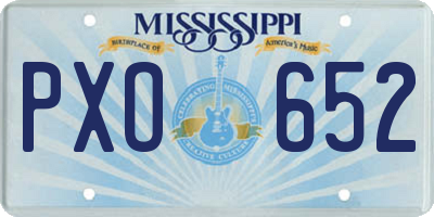 MS license plate PXO652