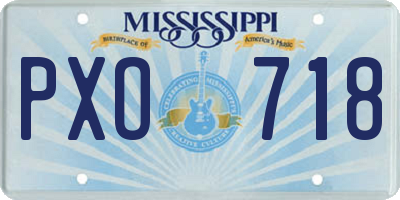 MS license plate PXO718