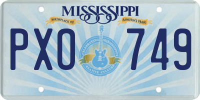 MS license plate PXO749