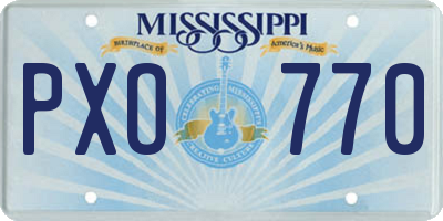 MS license plate PXO770
