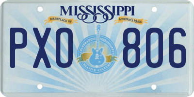 MS license plate PXO806