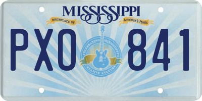 MS license plate PXO841