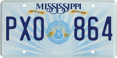 MS license plate PXO864