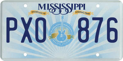 MS license plate PXO876
