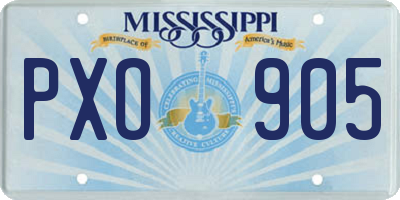 MS license plate PXO905