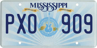 MS license plate PXO909