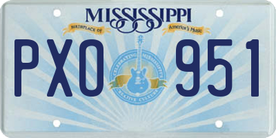 MS license plate PXO951