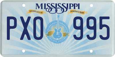 MS license plate PXO995