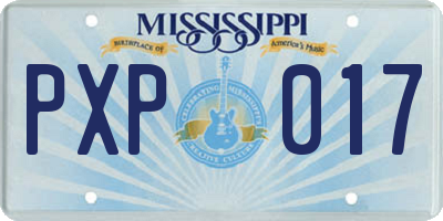 MS license plate PXP017