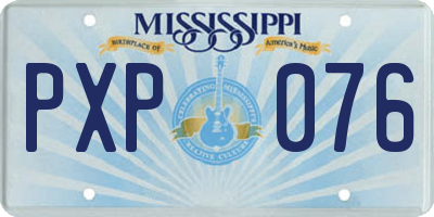 MS license plate PXP076