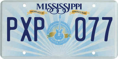 MS license plate PXP077