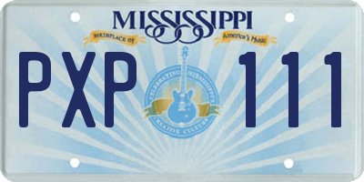 MS license plate PXP111