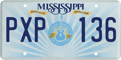 MS license plate PXP136