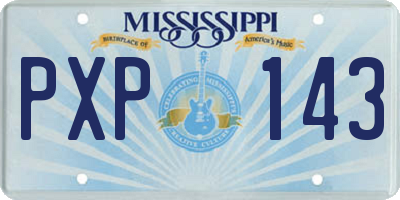 MS license plate PXP143